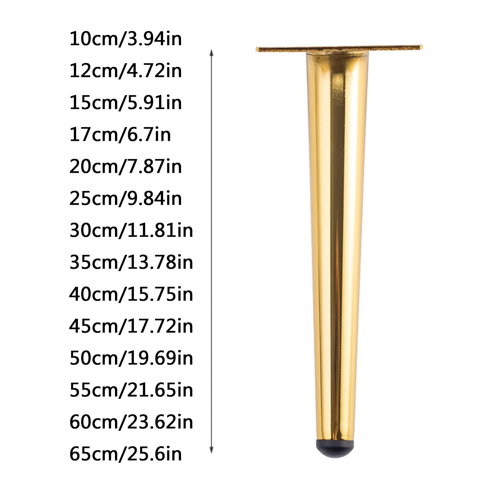 möbelfüße Sofa füße Schreibtisch füße Set mit 4 geraden Möbelbeinen aus Metall, konische TV-Schrankfüße, DIY-Ersatzteile für Sofa, Tisch, Couch, Schrank, Sessel, Ottomane (25 cm, Roségold) Se