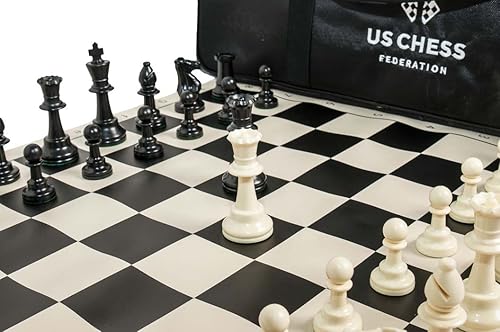 Miniatura 5 de U.S. Chess Supreme - Juego de ajedrez triple peso (rojo)