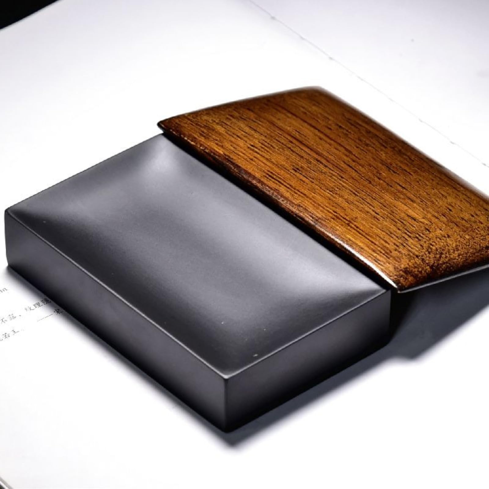 Rectangle avec couvercle Pierre à encre, calligraphie, 10,6 cm, fournitures d'écriture pour la pratique de la calligraphie, décoration de bureau