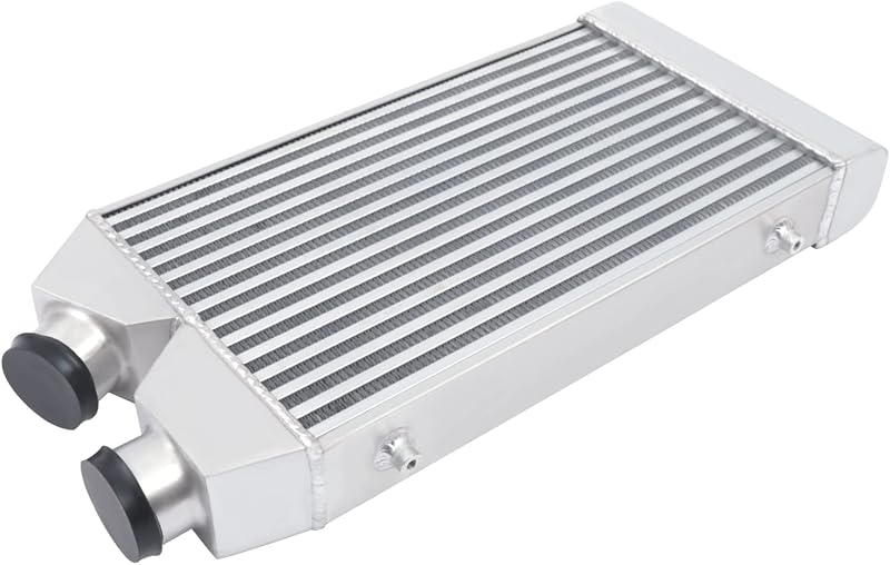 Intercooler universal dianteiro RudiUsoy em alumínio 25 x 11 x 3" com entradas e saídas de 2,5"