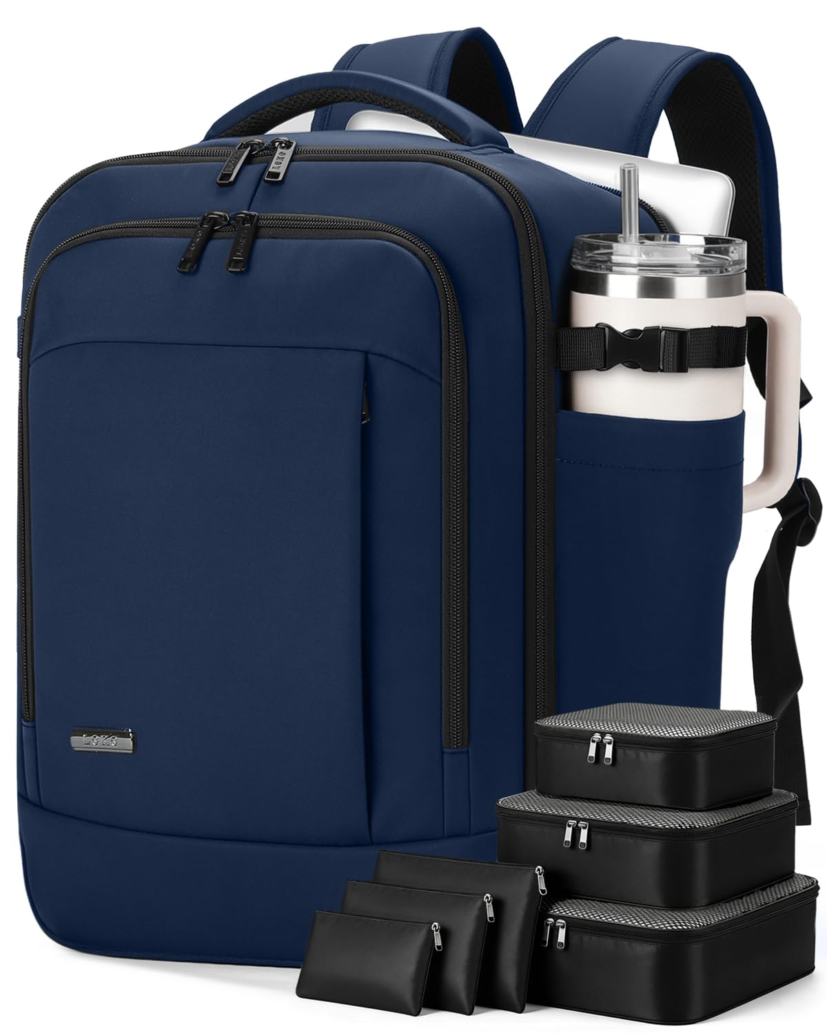 Lekespring Handgepäck Rucksack 40x20x25 cm für Ryanair, Reiserucksack mit 6 Packing Cubes, Kabinentasche für Flugzeug, Business, Arbeit, Weekender & Kurztrip