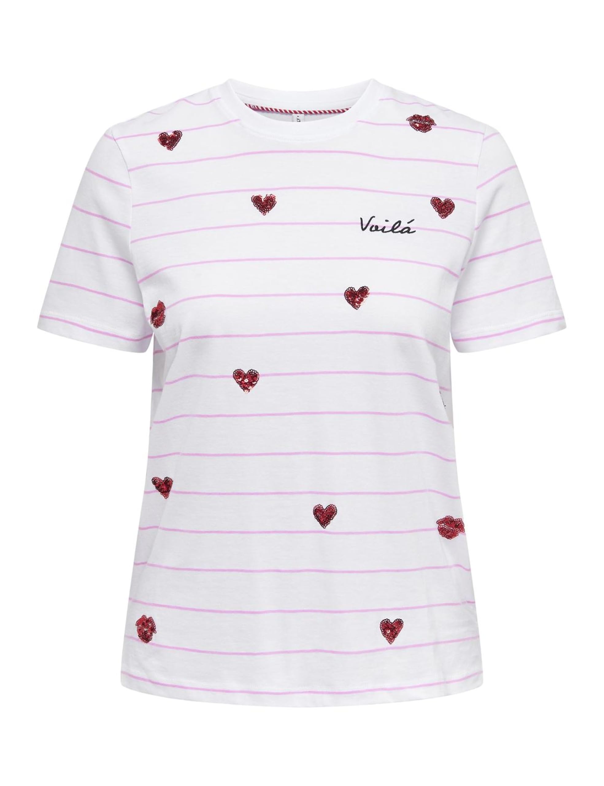 ONLKITA Life REG S/S Heart Top Box JRS, Bright White/Print: voila, XL