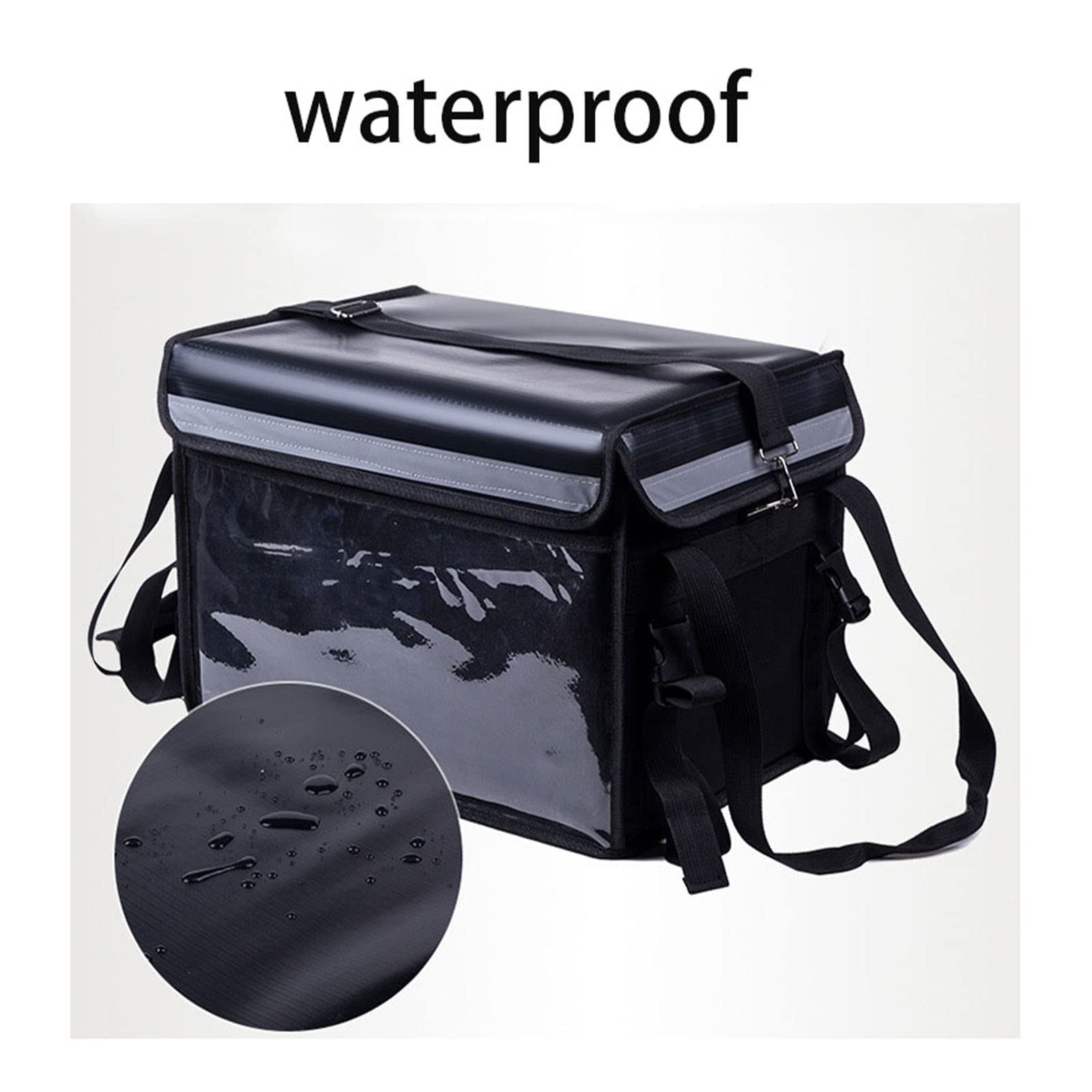Caja de Mochila Grande para Llevar de 43L Incubadora de Entrega de Comida Rápida Aislada Bolsa Térmica Impermeable con Portavasos Correa para el Hombro