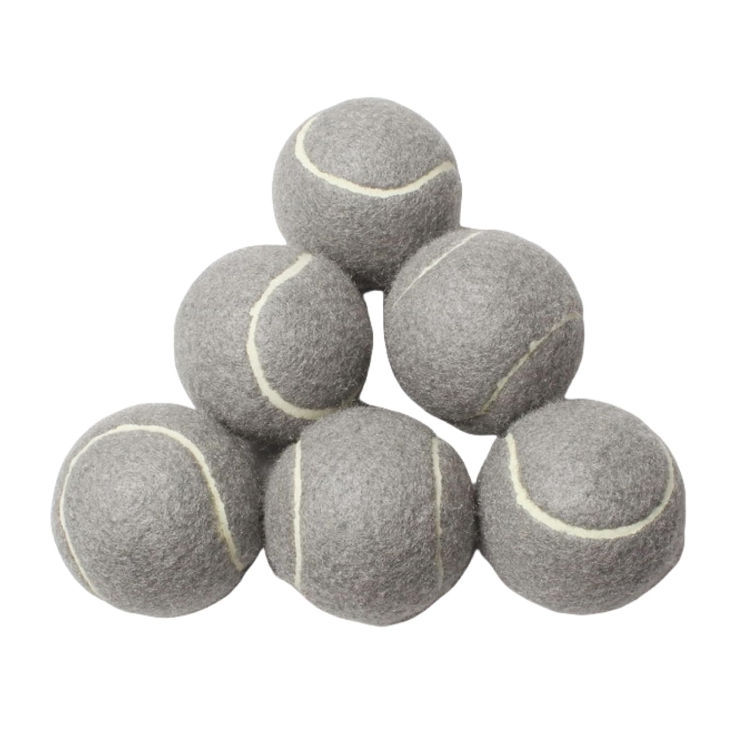 Easnea 6 PCS Training Tennis Balls, High Elasticity Practice Tennis for Beginner, Exercise Playing Balls Felt Training Toys for Pet Dog (Grey)