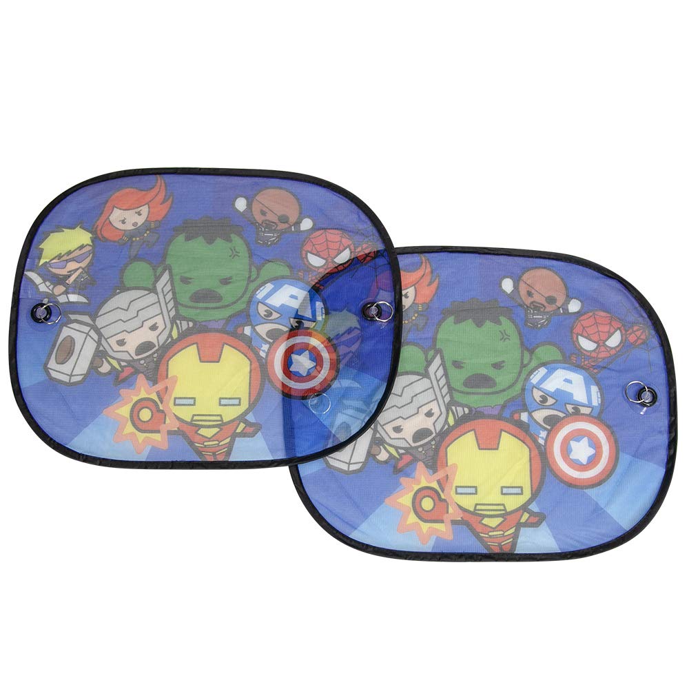 Plasticolor Plasticolor Marvel Kawaii Superheros Side Window Sunshade - Auto Car Truck SUV Vehicle - Pop Up Style - Pair