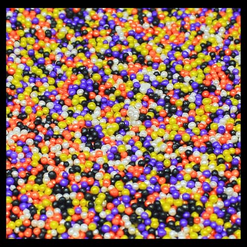 Image of Confect Halloween Pearl Sprinkles Mix - Lime Green, Midnight Purple, White & Ghostly Black - Edible Sprinkles for Cake, Cupcake & Cookie Decoration - Horror Happy Hour Theme- 4.2 Oz