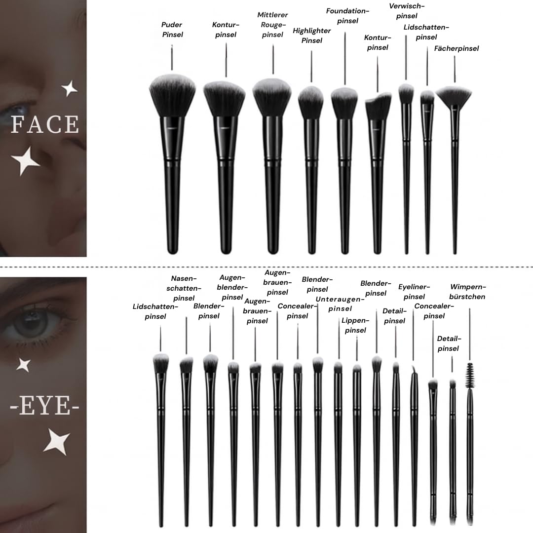 62-teiliges Make-up Tool Set mit Tasche – Pinsel, Schwämme & Zubehör - Profi Qualität