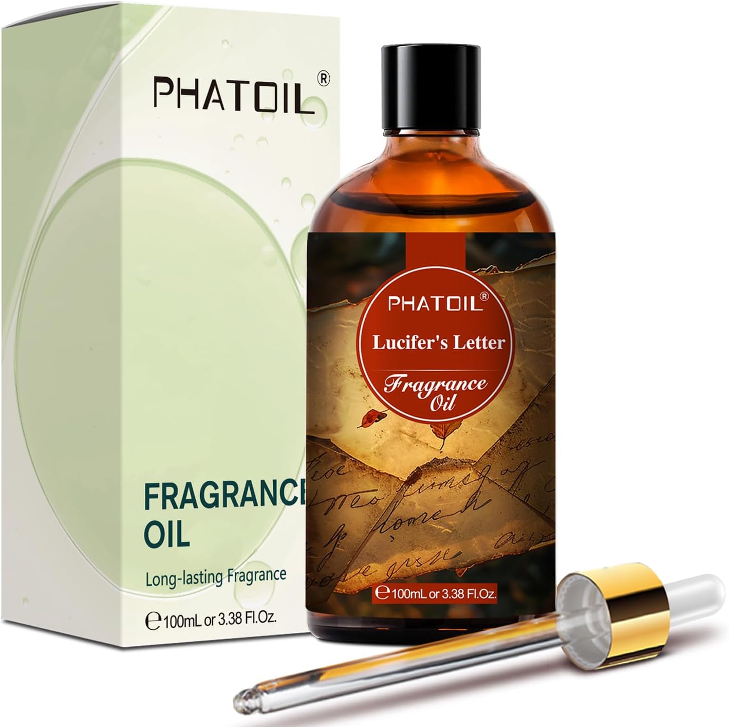 PHATOIL Lucifer's Letter Fragrance Oils for Aromatherapy, 3.38FL.OZ Diffuser Oils for Home, Perfect for Aromatherapy, Humidifiers, Yoga, DIY Candle and Soap Making - 100ml