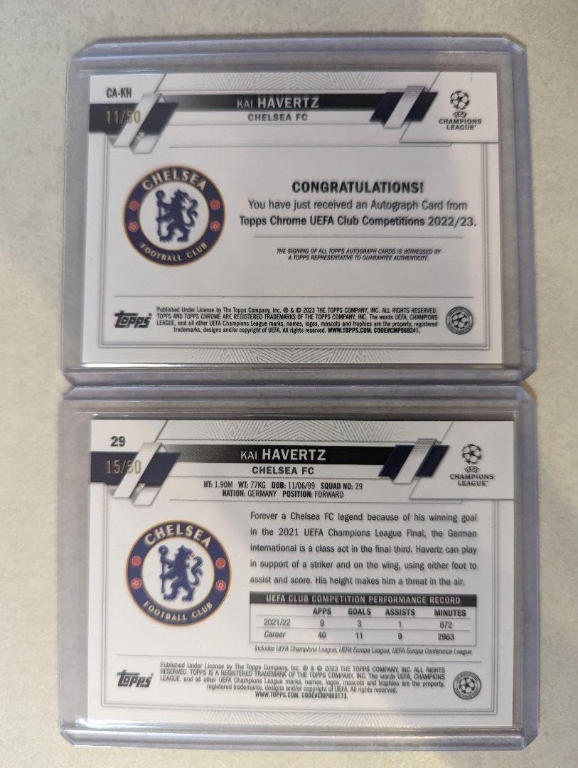 Amazon.co.jp: Topps Chrome UCC ハヴァーツ50枚限定直筆サイン
