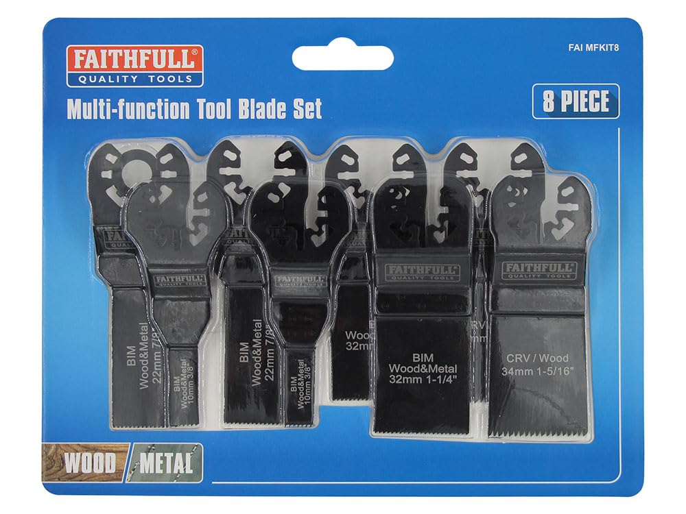 Faithfull 8 Piece Mixed Multi-Tool Blade Set FAIMFKIT8 XMS25MULTI8