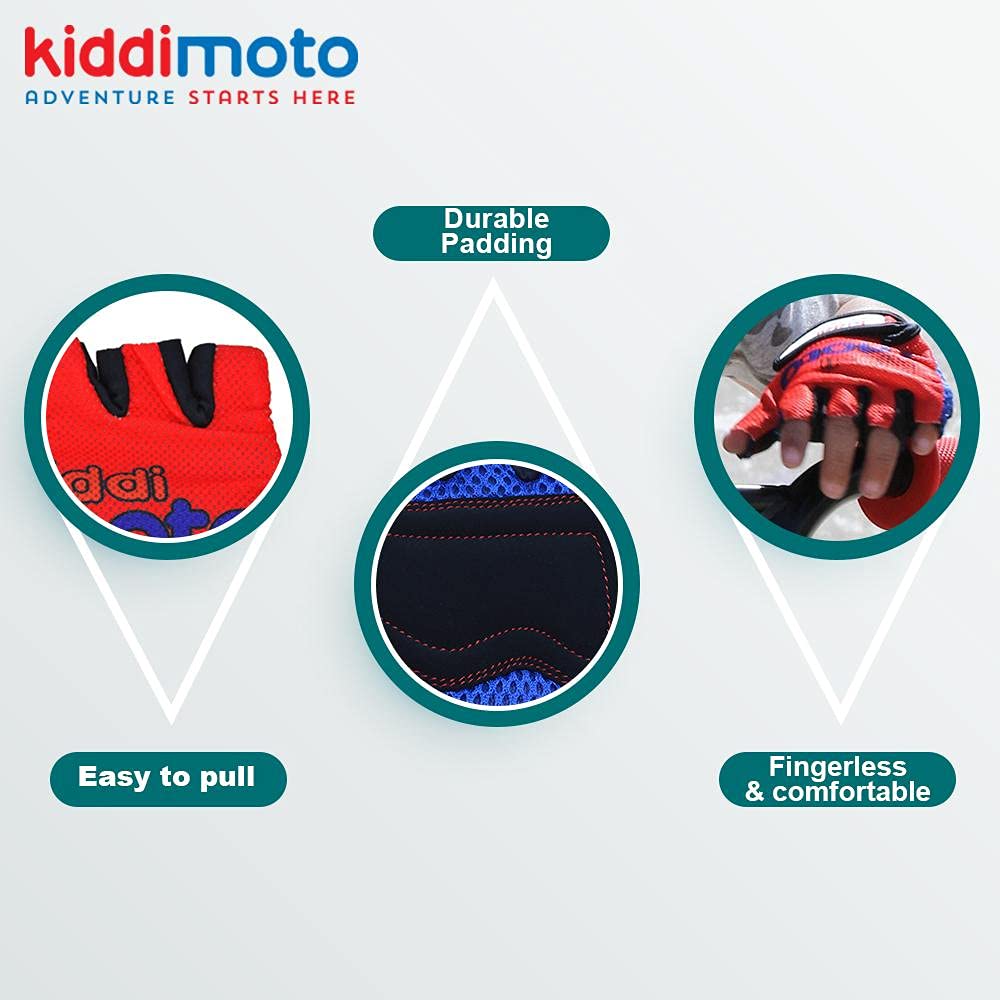KIDDIMOTO Gants Vélo Enfant 2-8 Ans Cyclisme Trottinette Rouge