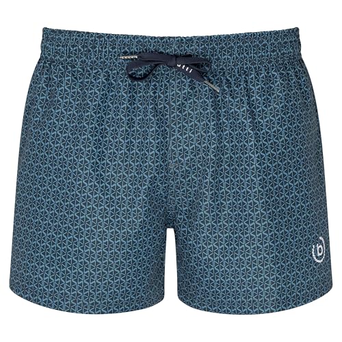 Bañador corto bugatti para hombre en azul y negro ideal para playa