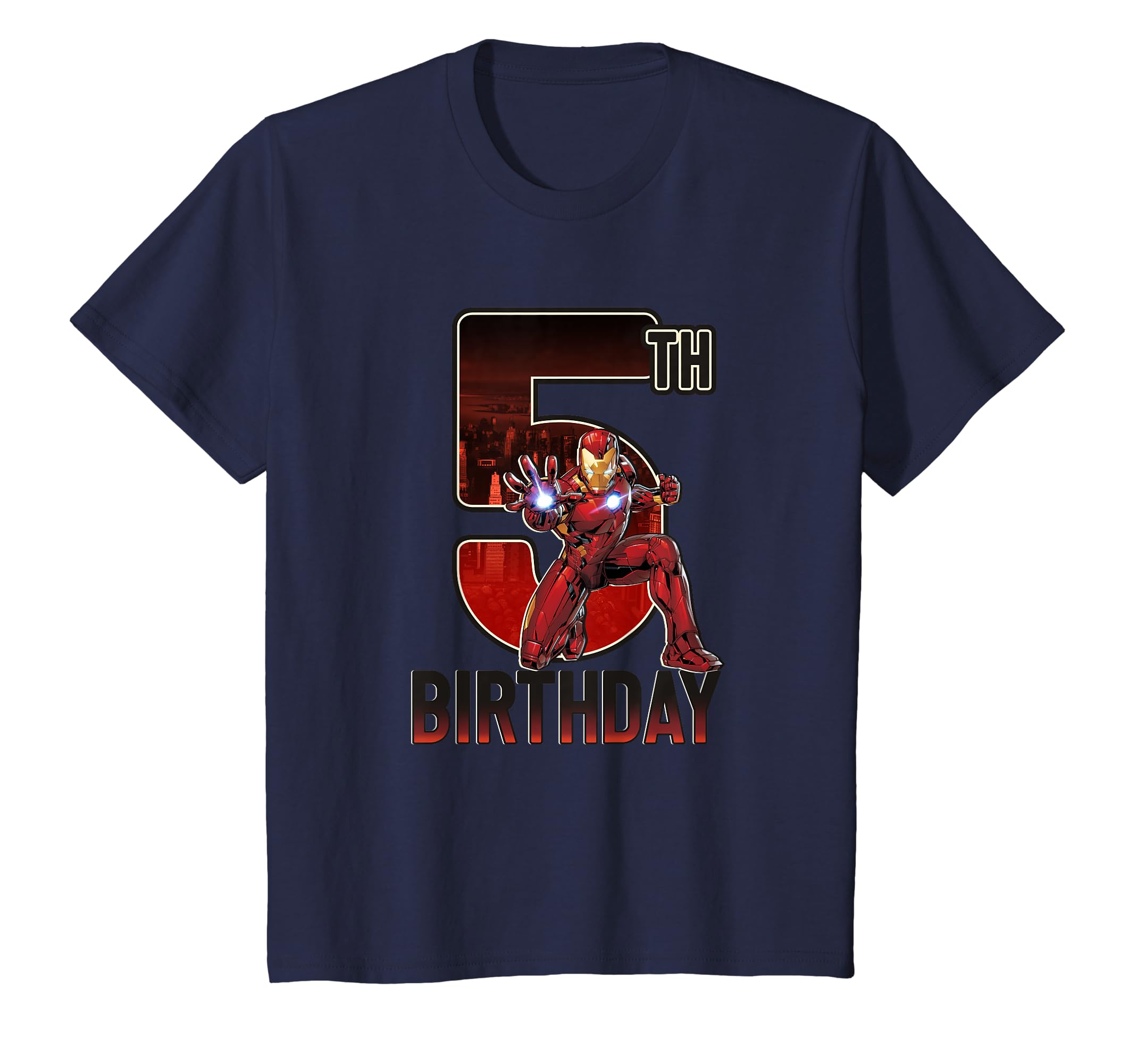 Amazon.com: Kids Marvel Avengers Classic Iron Man Super 5th Birthday T ...