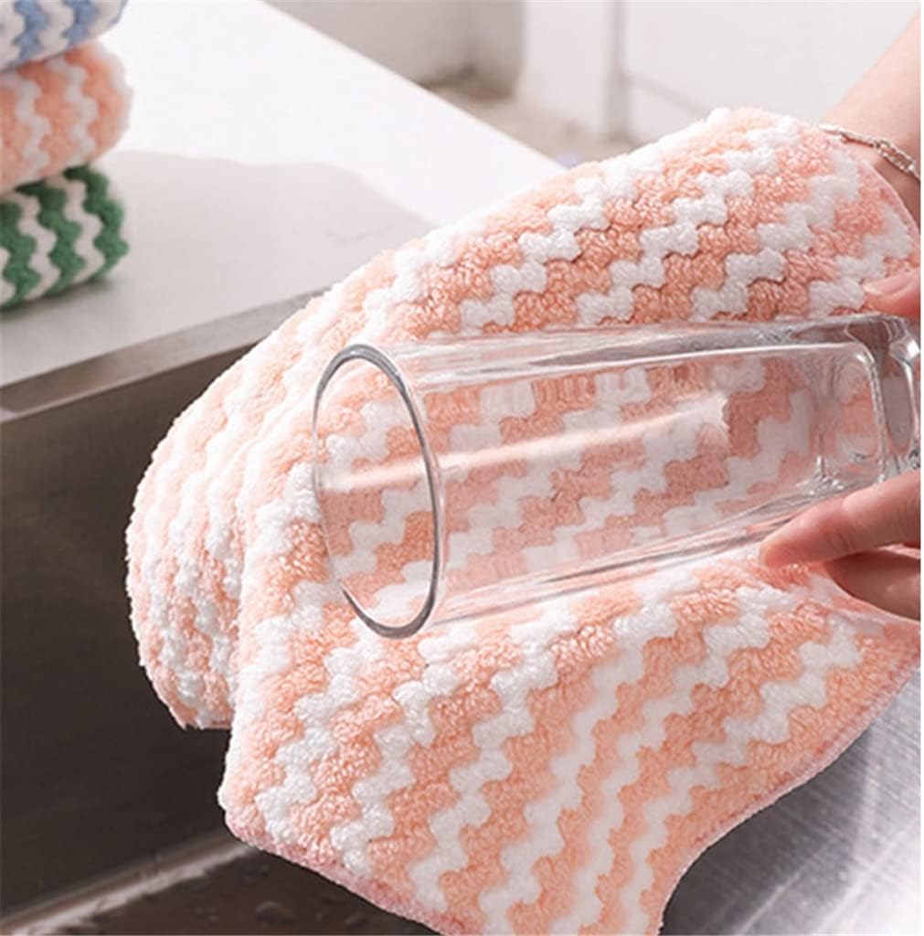 5 Packs of Fiber Towel Absorbent Tableware Cloth Kitchen rag degreasing Household Kitchen Supplies