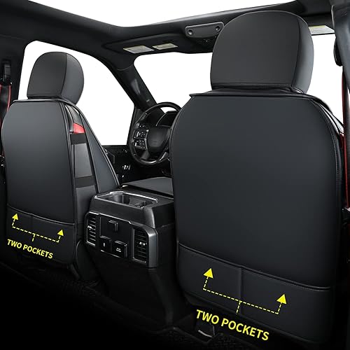 Miniatura 3 de LUCKYMAN CLUB Fundas de asiento de piel sintética F150, aptas para 2015-2023 F150 SuperCrew SuperCab Cab 2017-2023 F250 F350 F450 Super Duty Crew
