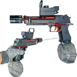 Arma De Água Elétrica Com Luz LED E Bateria USB Brinquedo De Verão Recarregável Jatos Longo Alcance(Arminha Brinquedo - PRETA)