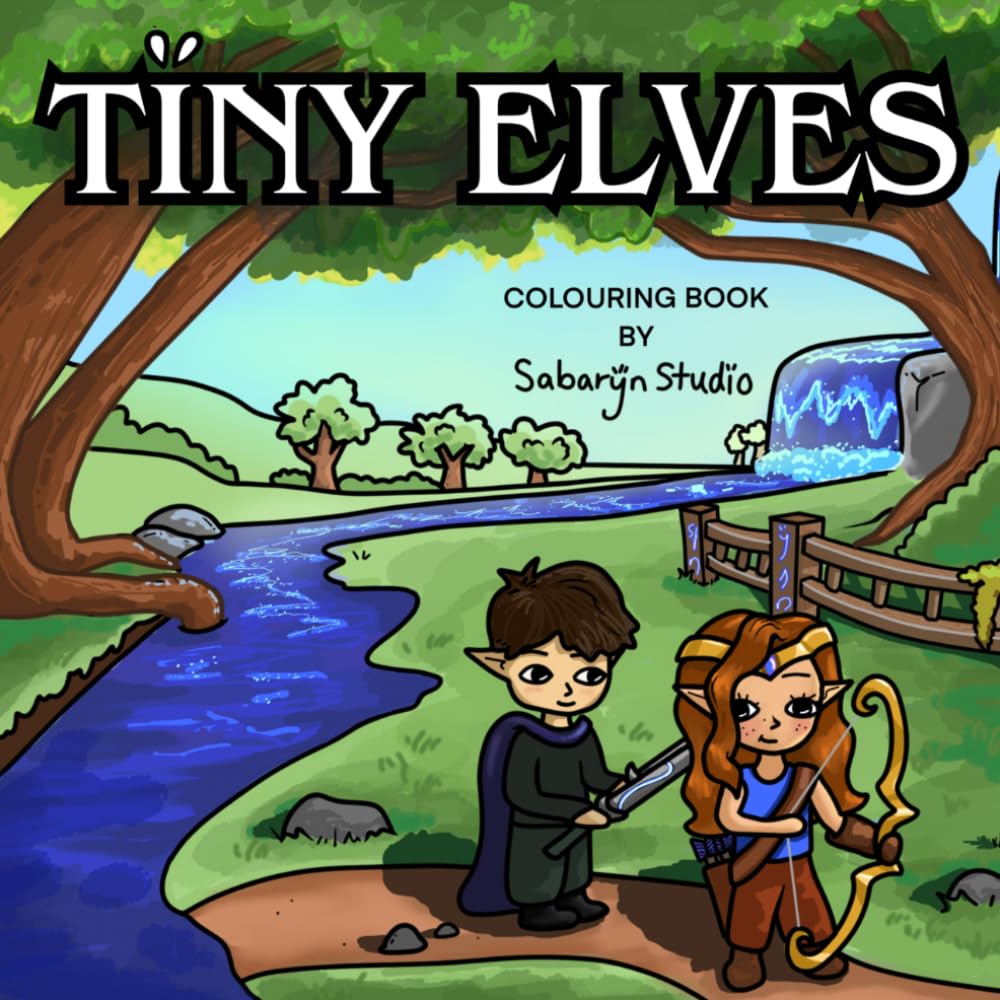 Tiny Elves: A Cozy Adventure Colouring Book for teens and adults