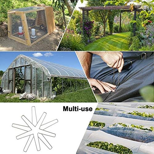6 Inch Garden Stakes Galvanized Landscape Staples, U-Type Turf Staples for Artificial Grass, Rust Proof Sod Pins Stakes for Securing Fences Weed Barrier, Outdoor Wires Cords Tents Tarps (100 pcs)