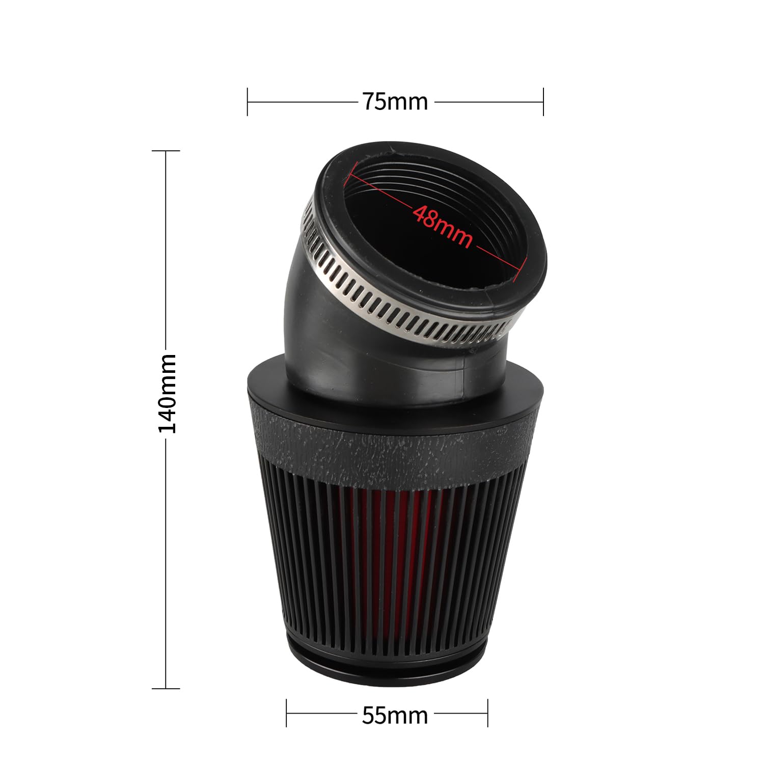Nibbi Carburador PE24mm con Filtro de Aire CNC 48mm, Kit de Brida para Moto 140cc- 150cc, Compatible con Dirt Bike, Pit Bike, ATV, Pocket Bike