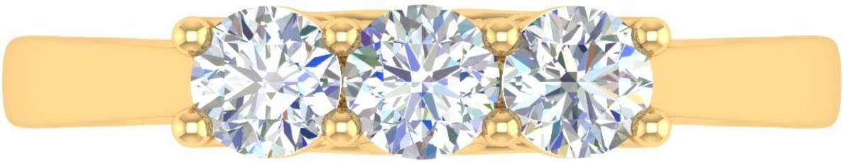 3/4 Carat 3-Stone Diamond Engagement Ring Band in 14K Gold