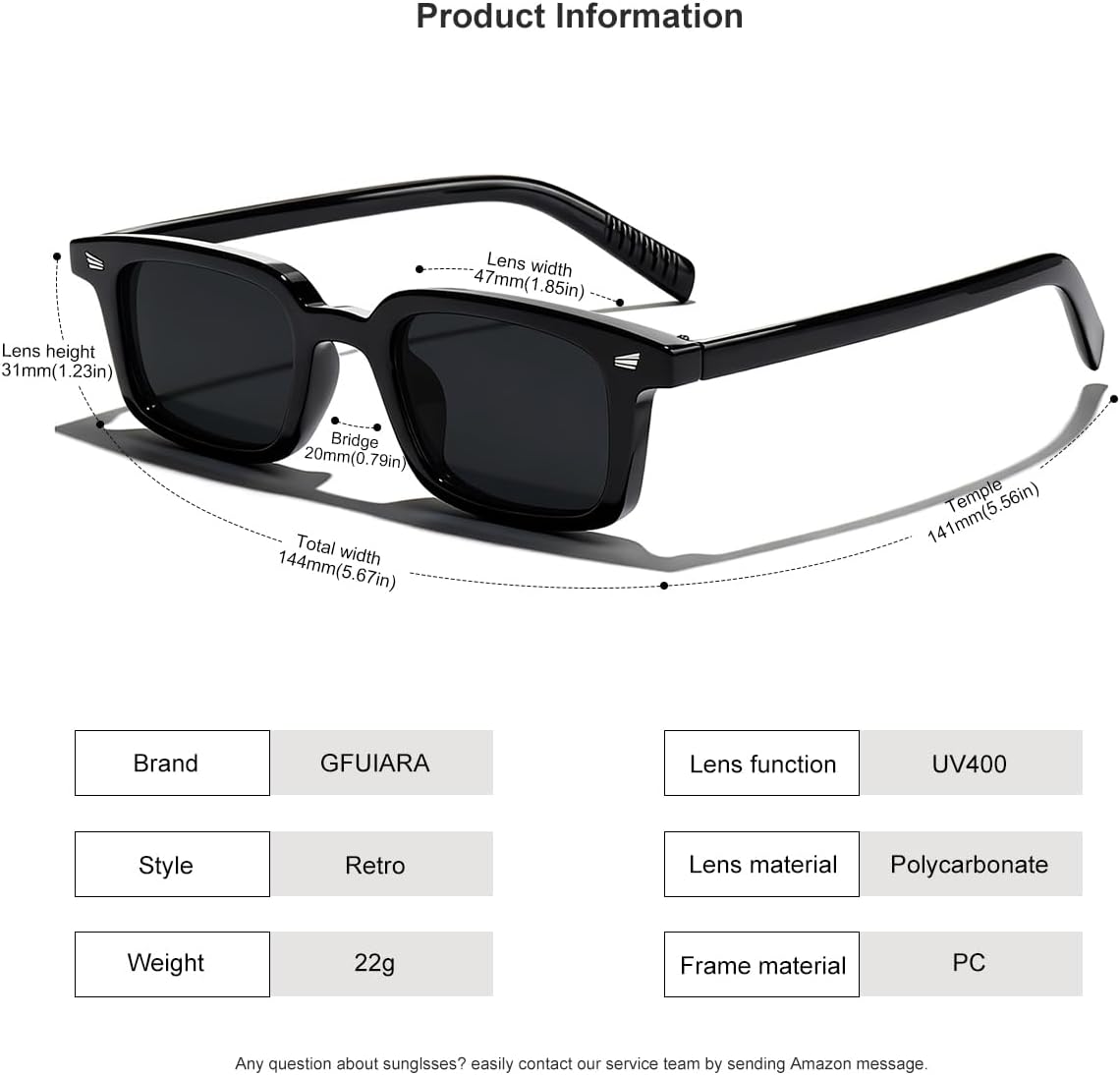 Retro Rectangle Sunglasses for Women Men Small Narrow Frame 90s Vintage Style Sun Glasses UV400 Protection Sunnies - Image 5