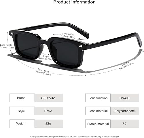 Miniatura 5 de Lentes de sol rectangulares retro para mujeres y hombres, marco estrecho de los años 90, estilo vintage, protección UV400, lentes de sol