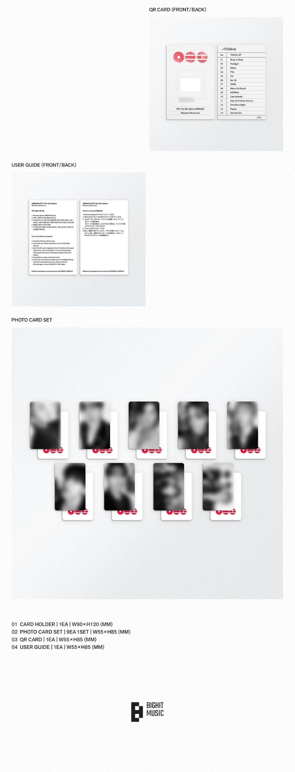 B.T.S ARIRANG [Rooted In Korea + Music + Living Legend + Weverse Albums 4 Ver. Set] El quinto álbum