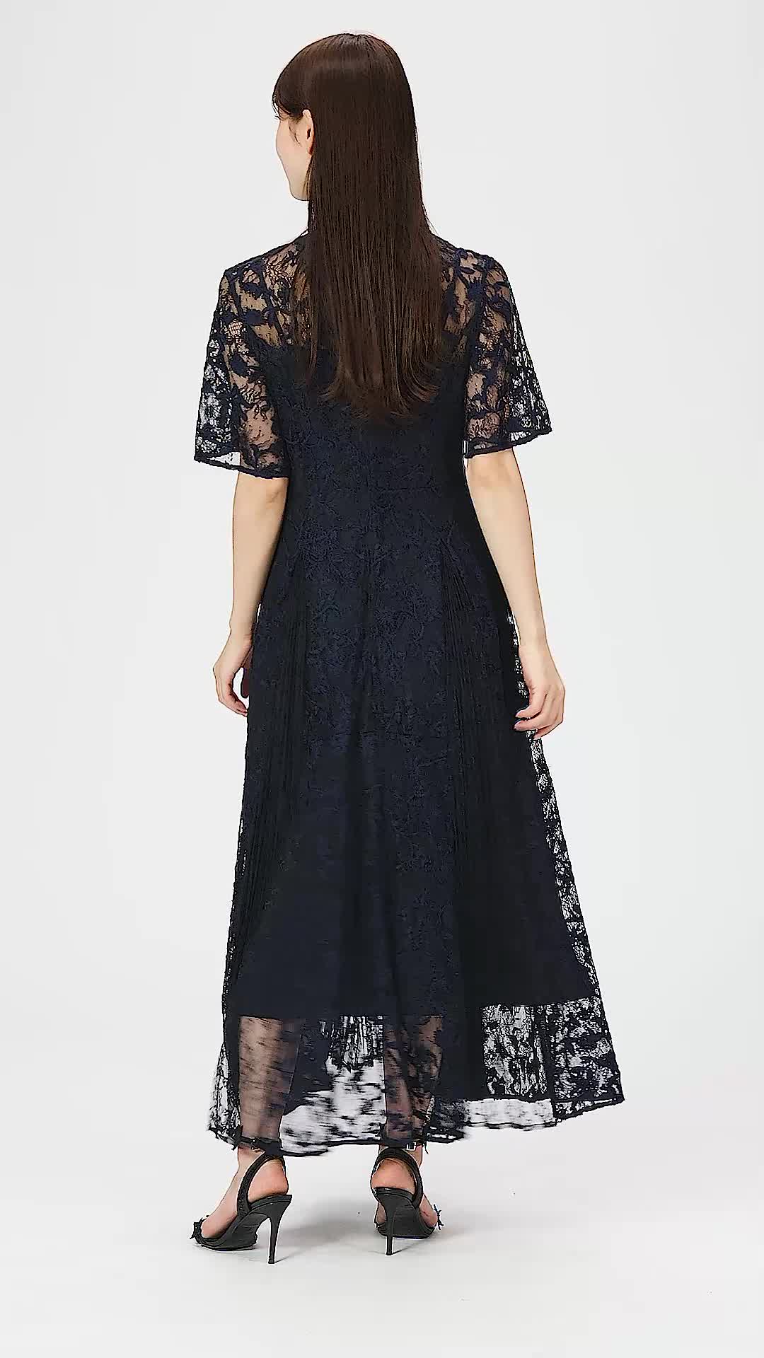 Amazon.co.jp: [スナイデル] レースエンブロイダリプリーツードレス