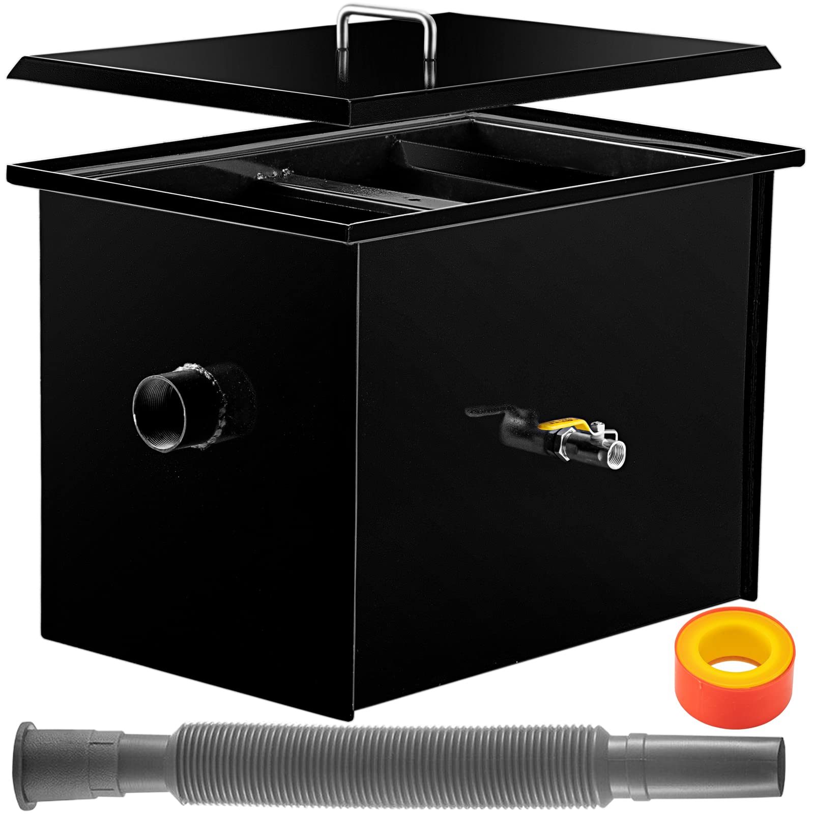 Buy VEVOR Commercial Grease Interceptor 30 LB, Carbon Steel Grease Trap