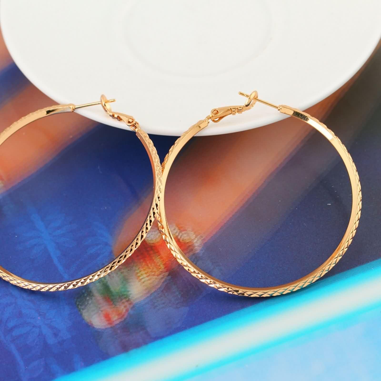 AMDXD Pendientes de oro de 18 quilates, joyas de oro auténtico, pendientes de aro clásicos, Au 750 pendientes para mujer pequeños