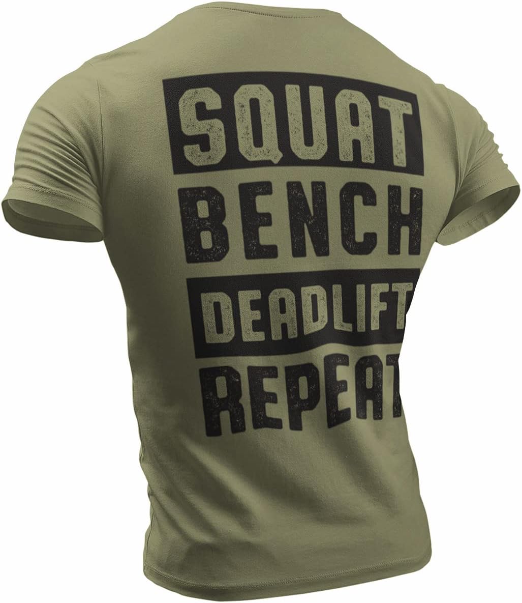 Squat Bench Deadlift Workout Shirt for Men Funny Gym Lifting Motivational Sayings - Image 3