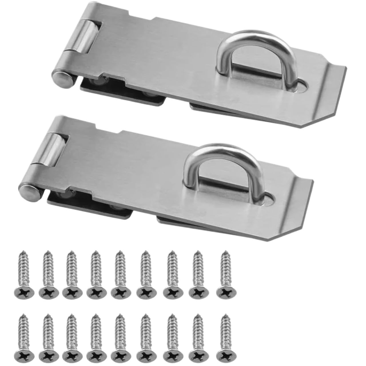 YDHSIKK Door Lock, Stainless Steel Padlock Hasp S M L Door Buckle Clasp Shed Gate Latch(L)