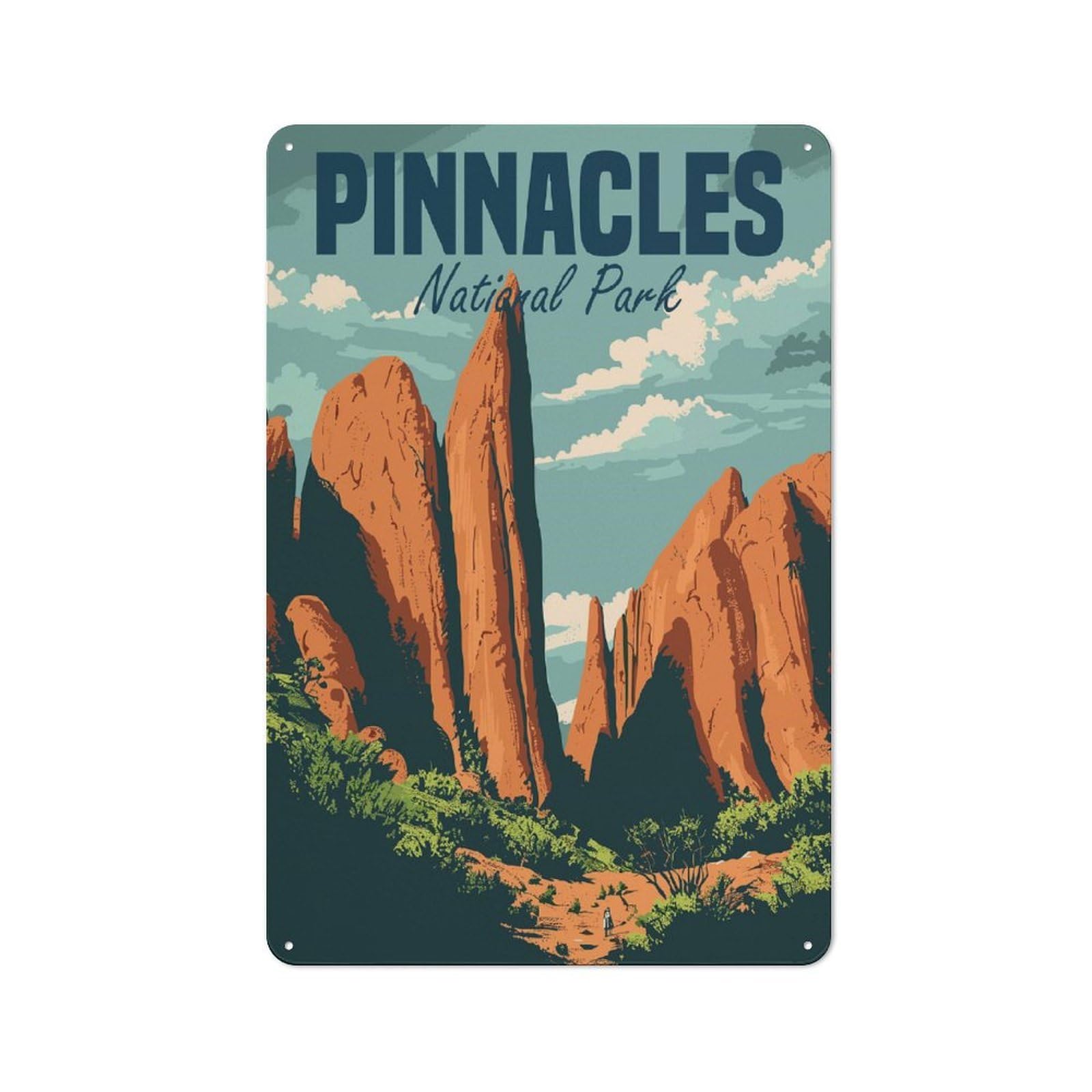 Junmoney Pinnacles National Park Kitchen Metal Sign With Design 30X20cm, Cosy Kitchen Wall Decor For Bakery, Diner, Cafe Or Family Room