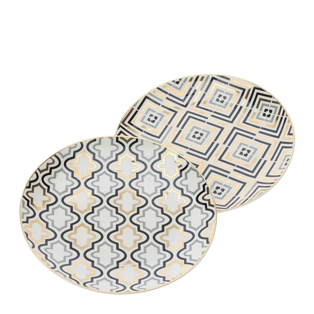 HERVIT Set due piatti dessert dolce in porcellana VLK Design Marrakech Ø19 cm