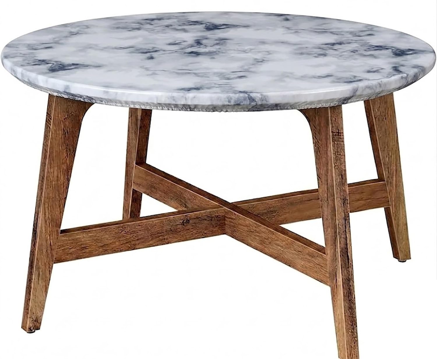 Round Fitted Tablecloth PU Leather Elasticated Edge Waterproof Cover
