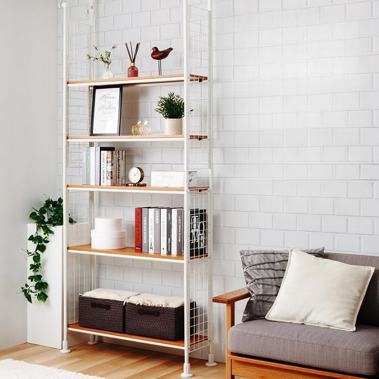 本棚 突っ張り つっぱりラック つっぱり棚 突っ張りラック 収納棚 壁面収納 つっぱり式壁面収納ラック 本体〔薄型〕幅60cm×奥行26cm 本棚