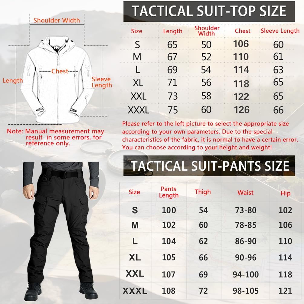 MilitäRische Softshell-AnzüGe, Taktische Jacke Und Hose, Armee-Kampfanzug, Wasserdichtes Camouflage-Uniform-Set FüR MäNner, Jacke, Hose, Jagdbekleidung
