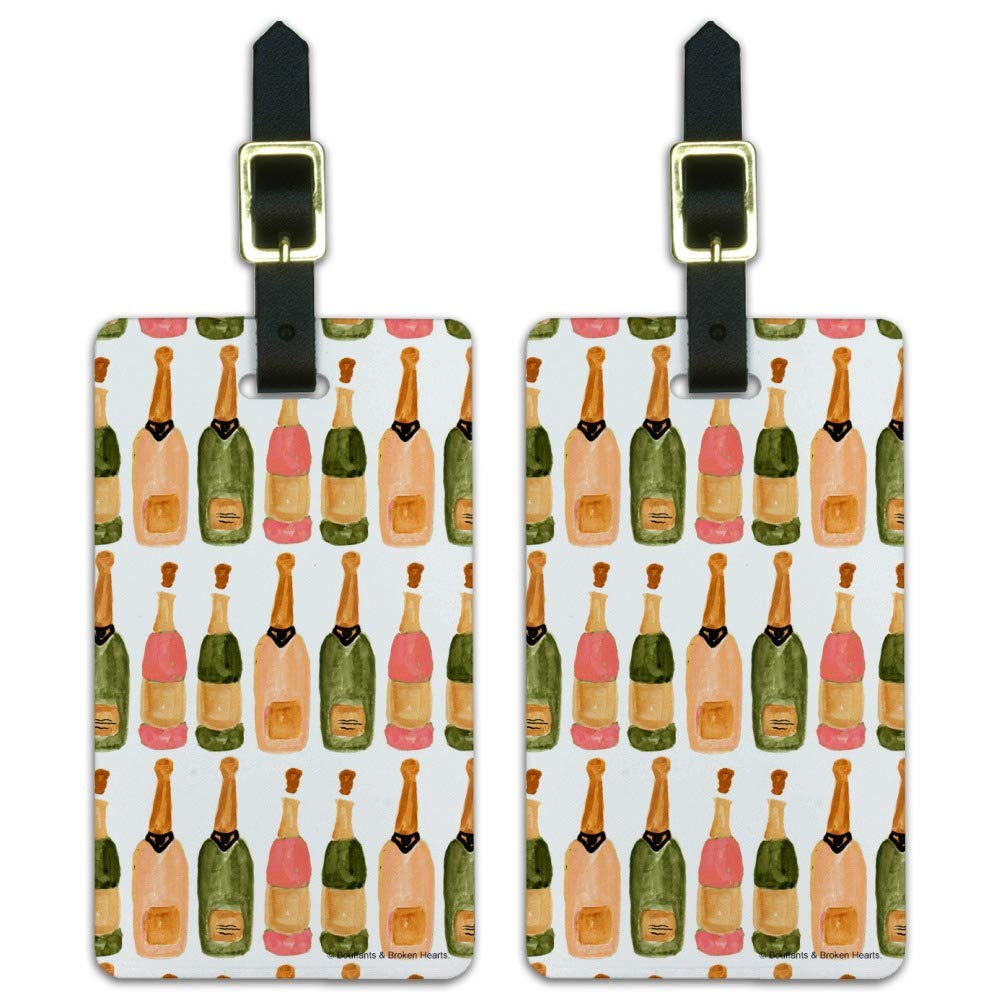 Classy Champagne Celebration Pattern Luggage ID Tags Carry-On Cards - Set of 2