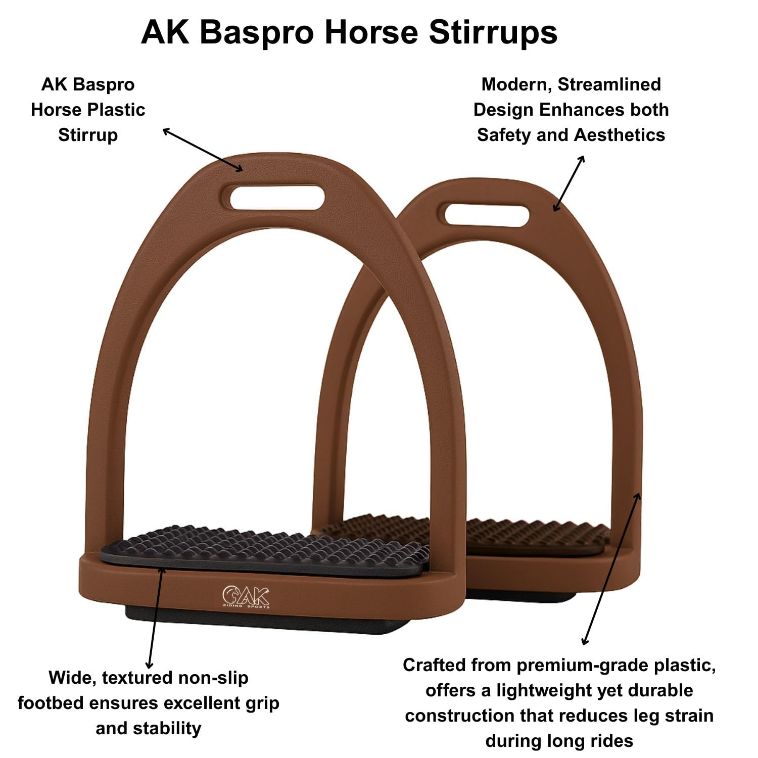 AK Baspro Horse Plastic Stirrup High Strength Durable Quality Plastic Riding Stirrups - Image 4