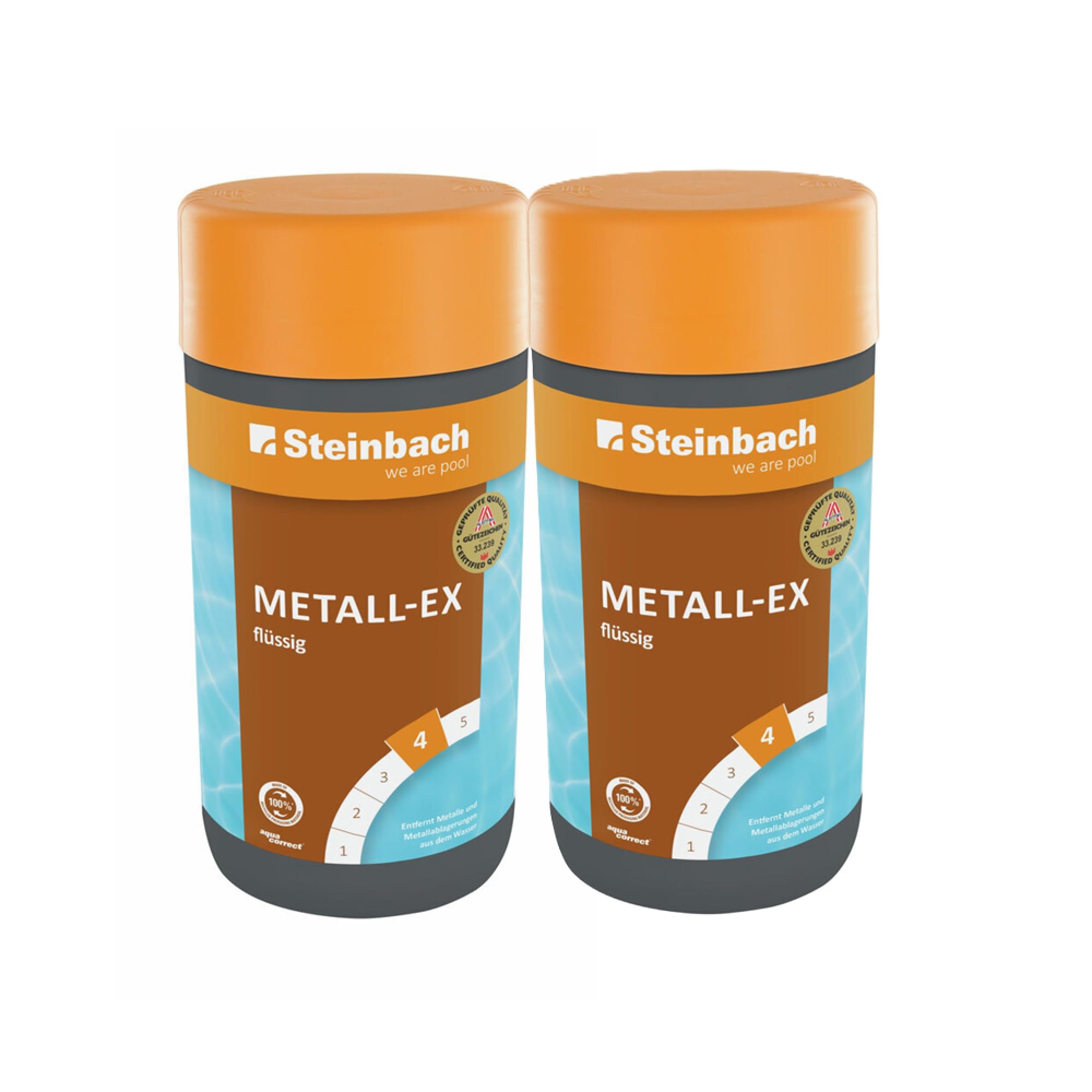 STEINBACH Metall-EX flüssig 2 l | entfernt Eisen, Kupfer & Metallablagerungen im Pool | gegen Trübungen & Ablagerungen an Einbauteilen | einfache Anwendung | für alle Pooltypen geeignet