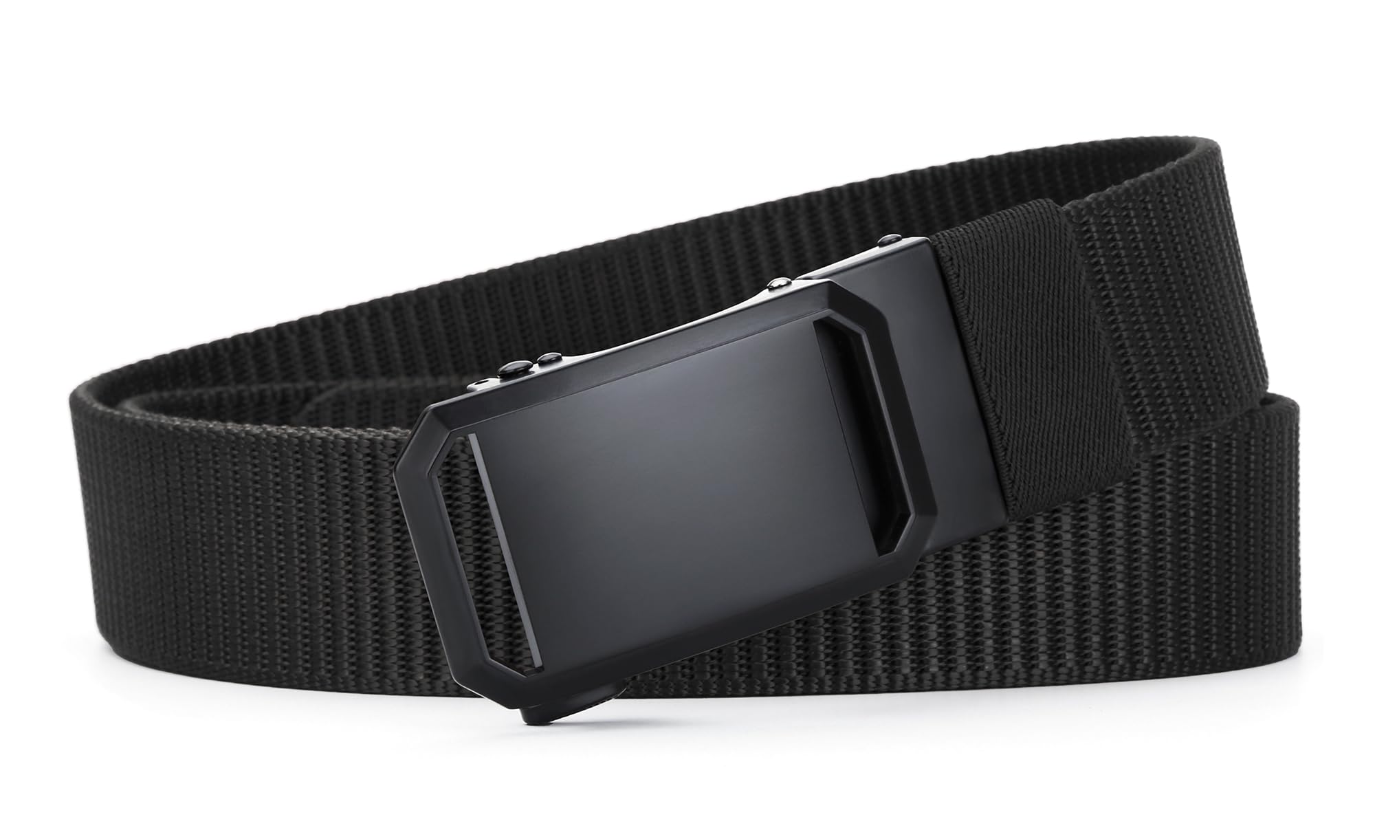 MILORDEMen's Ratchet Nylon Web, 35MM, Dressy Casual Work Belt with Automatic Buckle Quick Release, Full Adjustable