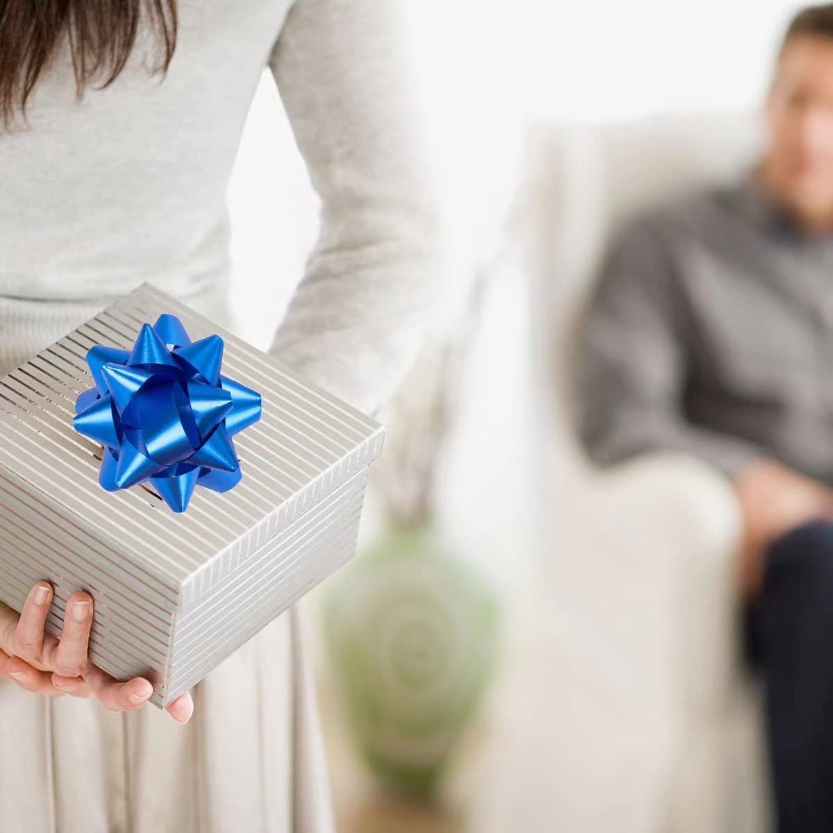 100 lazos pequeños de estrellas para envolver regalos y regalos, múltiples lazos de Navidad de coClour, para fiestas, cumpleaños, bodas u otras vacaciones. (estilo 1)