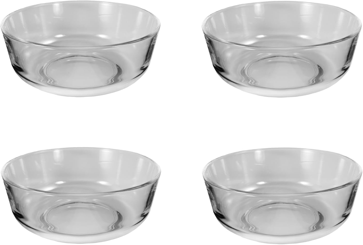 5.7-inch Glass Bowl (Set of 4), 23.5oz - Sleek & Durable Soda-Lime Glass, BPA-Free, Dishwasher Safe, Ideal for Salads, Snacks, Side Dishes - Oven-Safe & Heat Resistant Serving Bowls