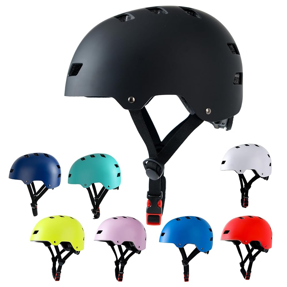 Bike Helmet 3 Sizes for Teenager Kids Youth Adults,Bavilk Skateboard Helmet Adjustable Multi-Sport Bicycle Cycling Scooter Roller Skate Inline Skating Rollerblading for Girls Boys Women Men Teen