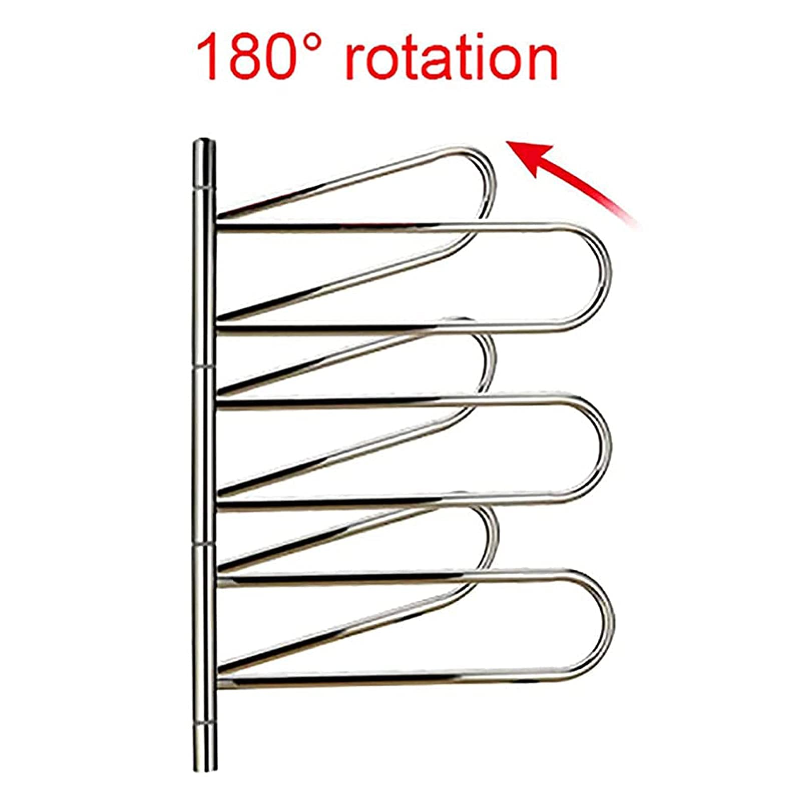 Toallero eléctrico de Pared de 6 Barras, con rotación de 180°, radiador calefactable, de bajo Consumo, con cableado.(Hardwired)