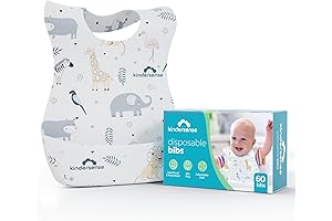 KinderSense Disposable Baby Bibs, Travel Bibs for Drooling Baby