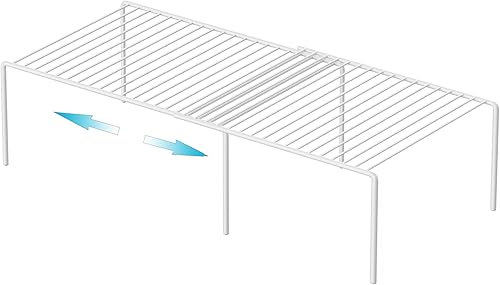 iPEGTOP Organizador de armario de cocina expandible, 2 piezas ajustables para congelador, estante de alambre de almacenamiento de alambre a prueba