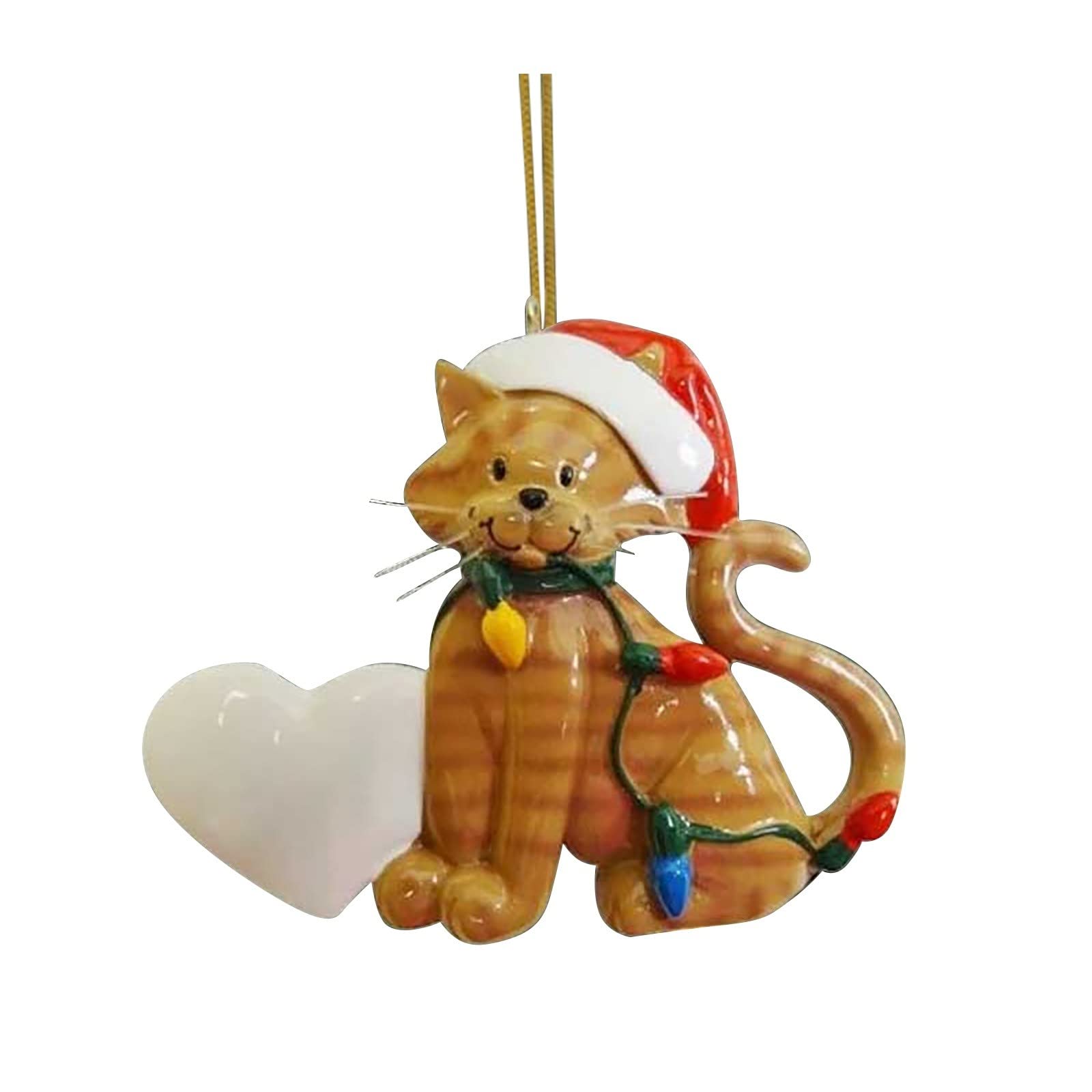 1 adorno de Navidad acrílico vintage para árbol de Navidad occidental, decoraciones coloridas y divertidas para árbol de Navidad, adornos personalizados para árbol de Navidad, familia, gato, neutro,