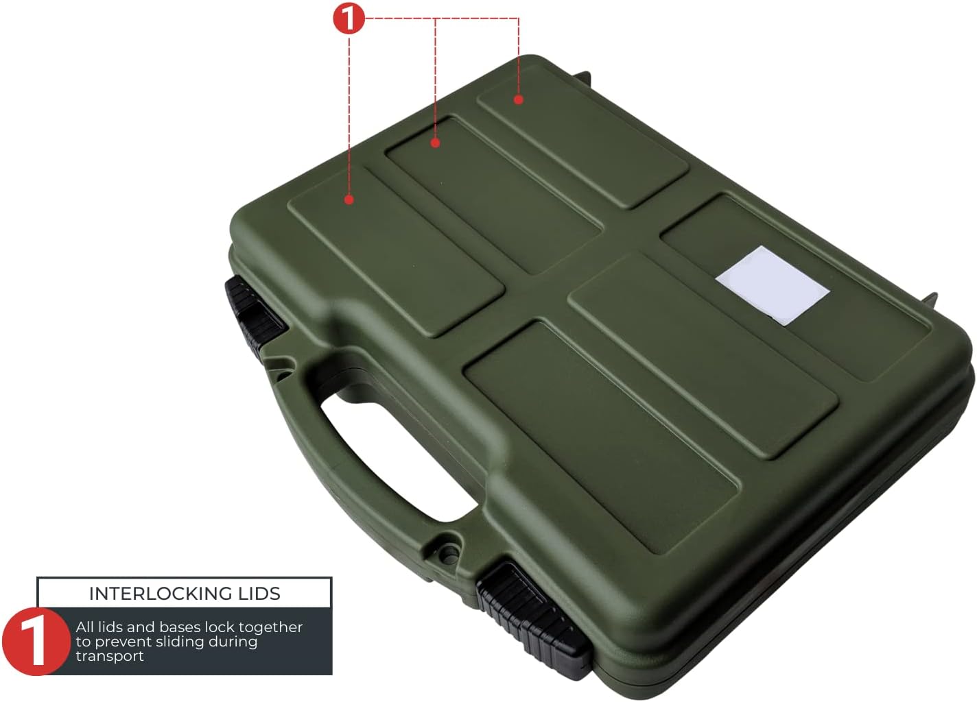 9mm TSA Approved Hard Lockable Gun Case for Pistol Revolver and Handgun - 12.3” inches x 10.5” Airline Compliant Locking & TSA Approved Protective Rubber Sleeve & Cut-Resistant MonoShaft Tactical Gun