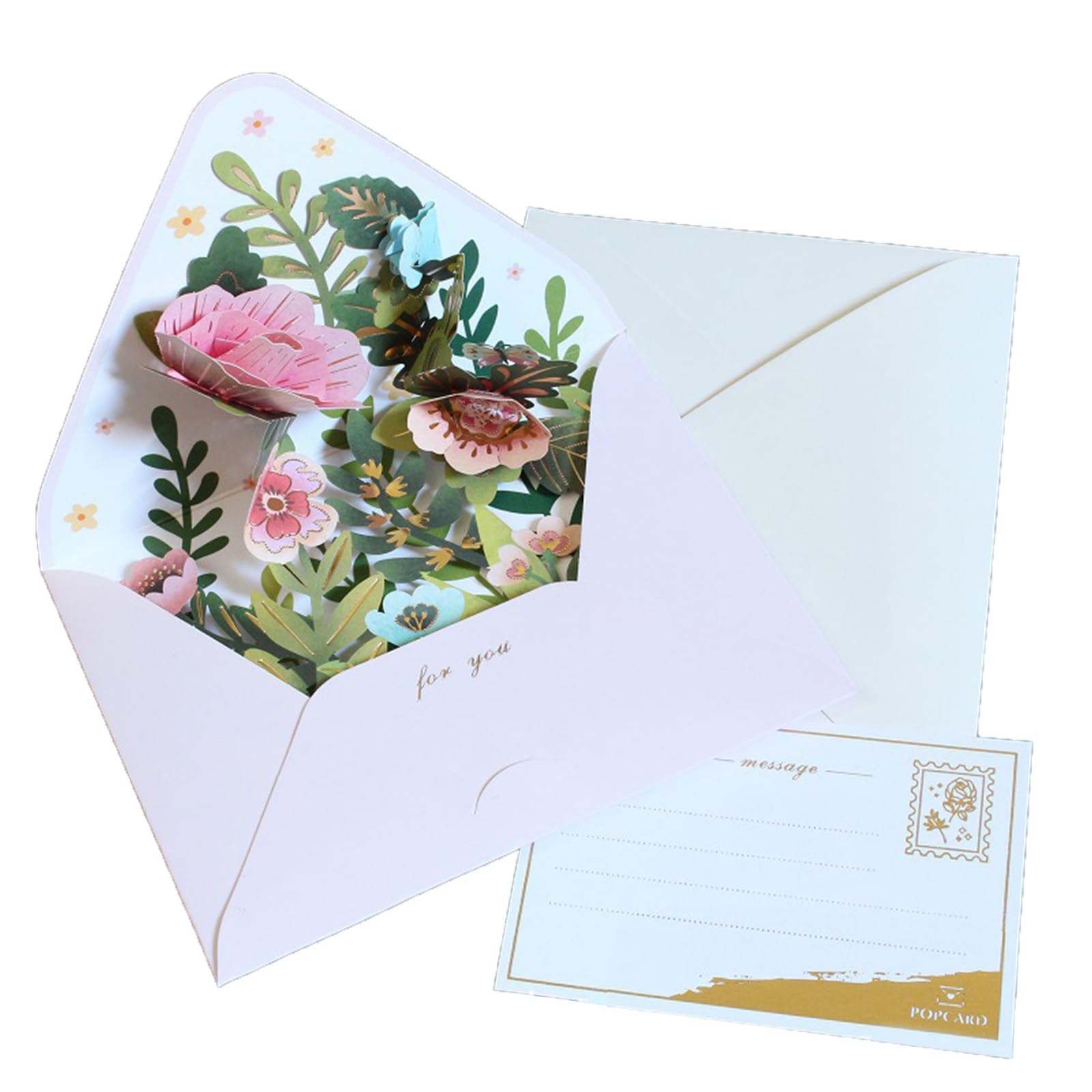 LOXGO Festive 3D Flower Greeting Card Handmade With Attention To Detail Popup Card For Share Warmth And Happiness Gift Card Party Supplies